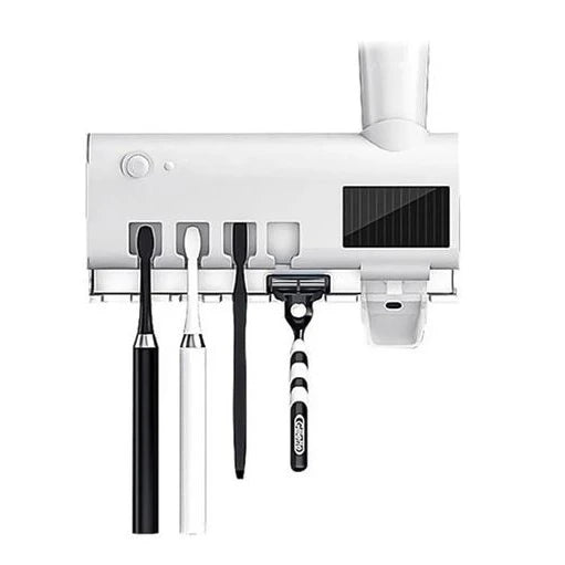 Suporte para Escova de Dentes com Esterilizador UV e Aplicador Automático de Creme Dental